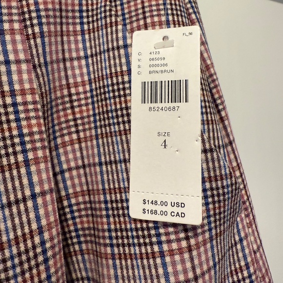 Anthropologie Maeve The Avery Pleated Wide-Leg Trousers Plaid Edition - Picture 3 of 5